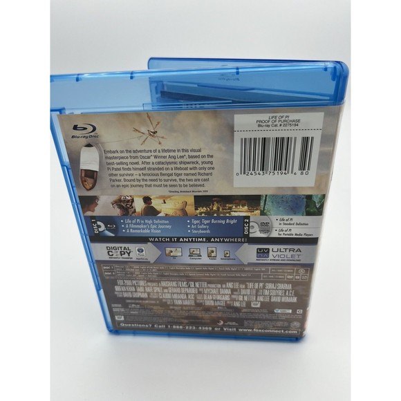 Life of Pi Blu-ray DVD Digital Copy 2013 2-Disc Set Like New Condition Oscar Win - Picture 2 of 5